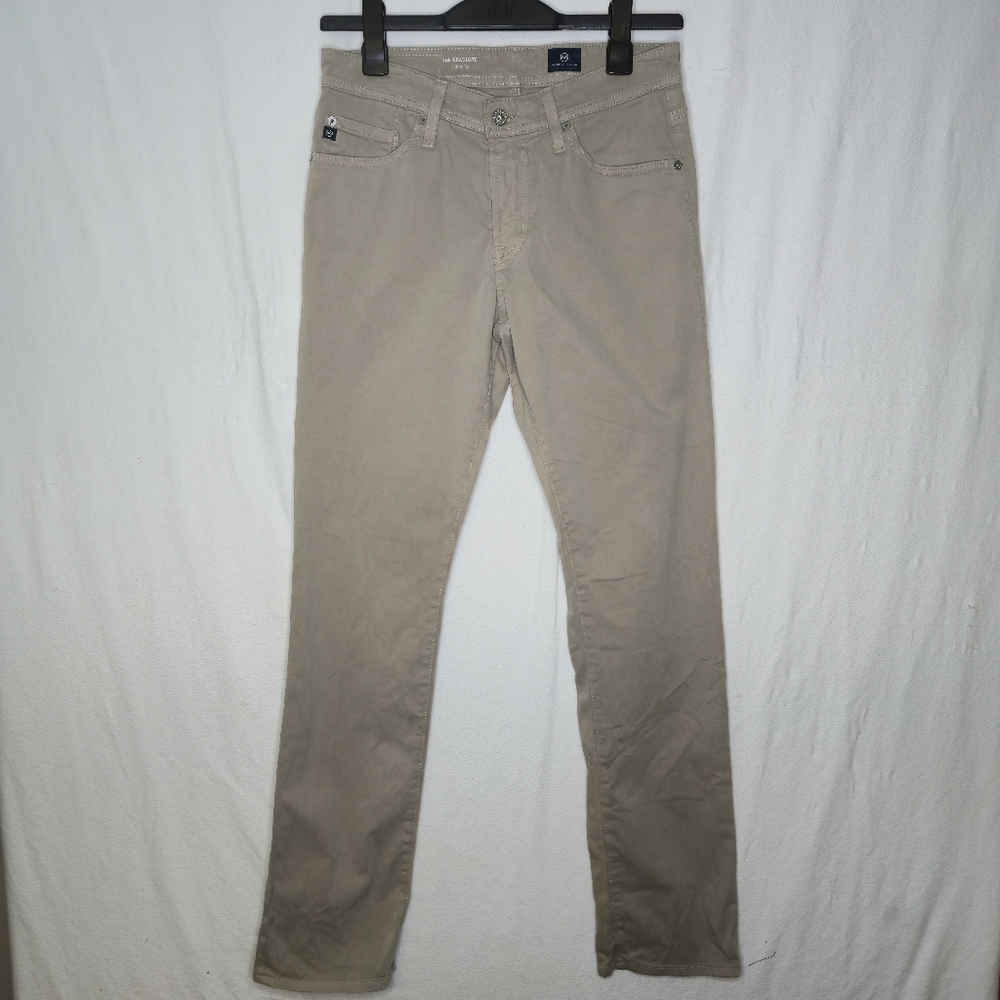 AG Adriano Goldschmied Men's Tailored Leg Beige Jeans Size 29 X 32